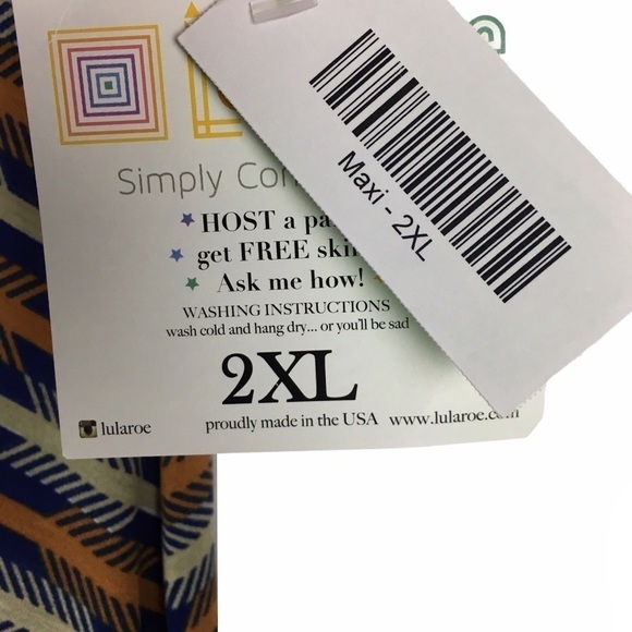 LULAROE Maxi Skirt Long Arrows Herringbone Southwestern Modest Boho Plus Size 2X - Picture 5 of 12